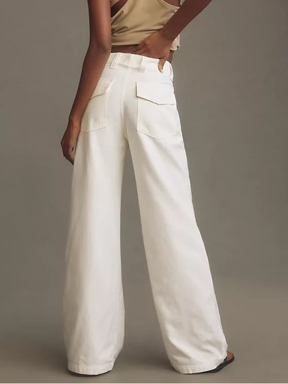 Anthropologie Citizens of Humanity Paloma Utility Wide Leg Trousers White Sz 24